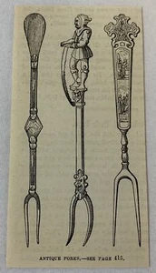 1876 magazine engraving~ ANTIQUE FORKS - Picture 1 of 1