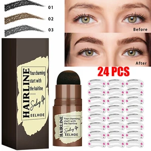 Waterproof Eyebrow Stamp Shaping Kit Eye Brow Power Stencils Definer Makeup Set - Picture 1 of 16