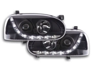 Coppia di Luci Fari fanali angel eyes a LED VW Golf 3 1HXO 1EXO 91-97 - Photo 1/7