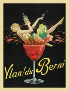 Vlan! du Berni - Póster de bar sexy vintage con impresión artística Martini Girl 13x19 - Imagen 1 de 1