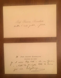 Biglietti autografi di Giacomo Barzellotti - Imagen 1 de 1