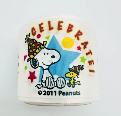 Snoopy & Woodstock PEANUTS Satin Birthday Ribbon 3 yards 1.5 In Wide 2011 - Image 1 of 2