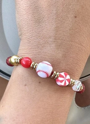 Baseball bracelet, Christmas Baseball Bracelet, Bracelet ForWoman’s Girls - Image 1 of 4