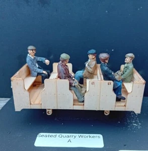 O Gauge Figures - Seated Quarry Workmen (unpainted 5pk) - Picture 1 of 3