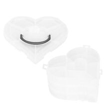 Heart Shaped Clear Jewelry Grids Organizer Plastic DIY Storage Box Container Qua