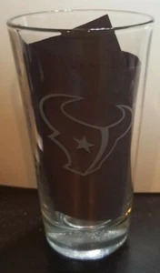 Houston Texans, Methodist Drinking Pint Beer Glass Branded, w/ football bottom - Picture 1 of 6