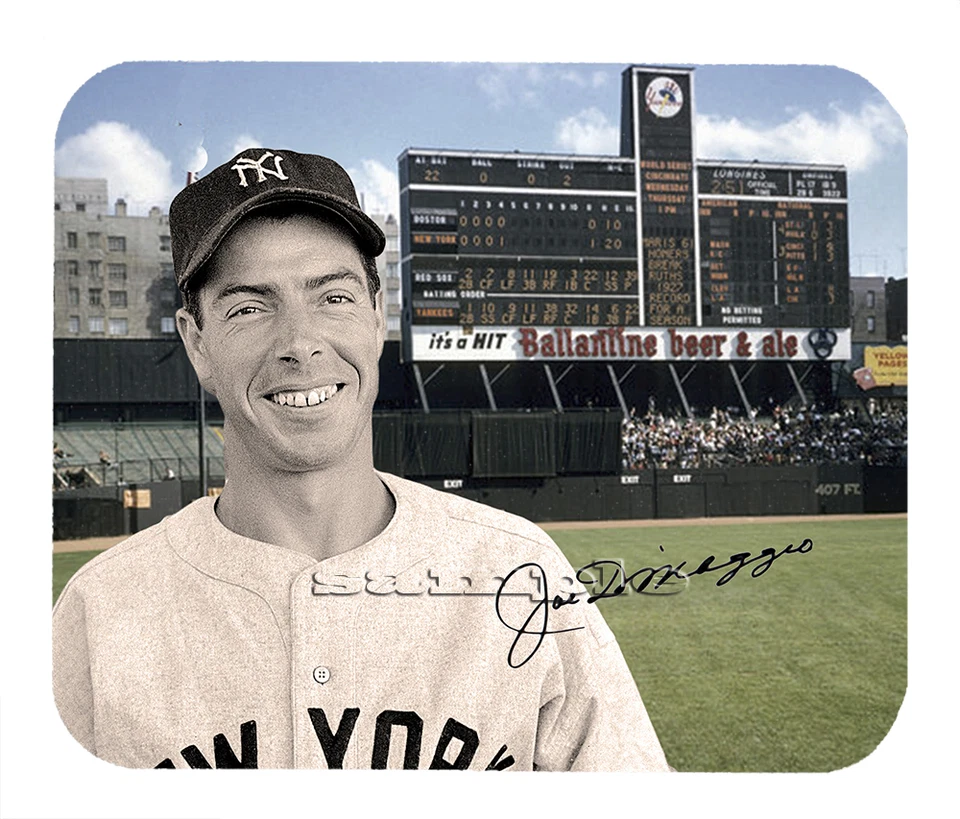 Alfombrilla de ratón autografiada facsímil de los Yankees de Nueva York Joe DiMaggio artículo #2684  Foto 1 de 1