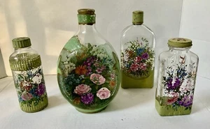 RAR Viktorianischer Stil Vintage Antik Rarität Handbemalt Glas Kommode Gläser LOT NR! - Bild 1 von 13