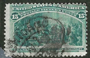 Sc #238 CHICAGO ILL Oval Town Cancel Columbian 15 Cent 1893 US 71E71 - Picture 1 of 2