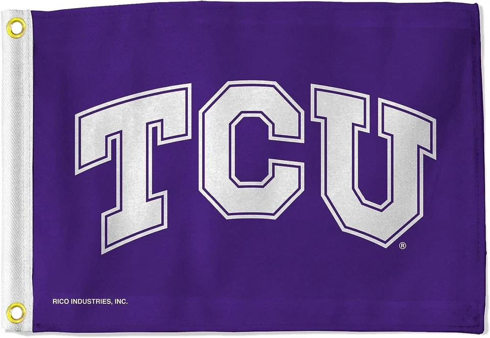 TCU Horned Frogs 12.5" x 18" Boat Flag Golf Cart Flag- Texas Christian - Image 1 of 1