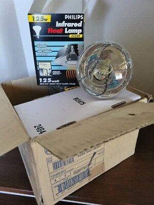 4 New Phillips BR40 Infrared Heat Lamp Lightbulb 125W NOS - Image 1 of 4