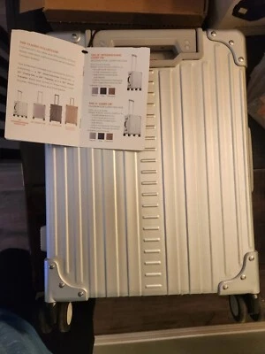 Aleon 19" International Carry-On Aluminum Hardside Luggage (Platinum) Silver - Image 1 of 4