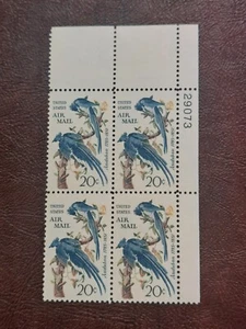 Scott#C71, Plate Block of 4, 20 Cent Audubon Jays, MNH, VF - Picture 1 of 2
