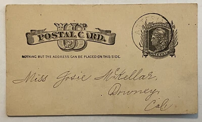 1882 ARTESIA CALIFORNIA POSTCARD TO DOWNEY "BRING BOTTLE OF GLYCERINE BAY RUM" - Image 1 of 4