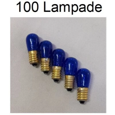 100 lampade di ricambio BLU incandescenza 14V per catenaria natalizia da 20 luci - Immagine 1 di 4