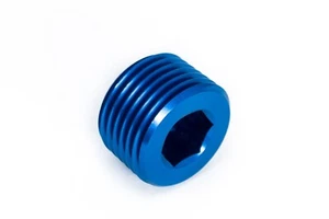 Gewindeverschluss 3/8" NPT Gewindestopfen Blau eloxiert - Picture 1 of 3