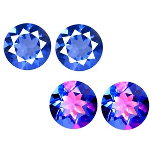 6.01 ct (2pcs) Best MATCHING PAIR 9 mm Round cut Un-Heated Fluorite Gemstone - Picture 1 of 3