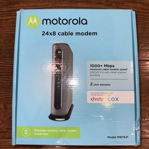 Motorola MB7621 24×8 DOCSIS 3.0 Cable Modem w/ Power Brick Ethernet Xfinity Cox - Picture 1 of 8