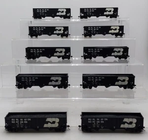 Bachmann Scala HO Auto Burlington Northern Hopper assortite con carico [10] EX - Foto 1 di 3