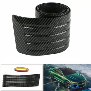 104CM Carbon Fiber Car Trunk Bumper Rear Protector Sill Rubber Cover Guard Pad - Imagen 1 de 10
