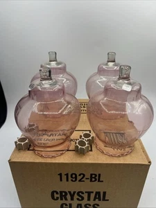 4 Vintage Homco Votive Sconce Candle Holder Peg Pink Glass Celeste Ruffled Rim - Picture 1 of 8