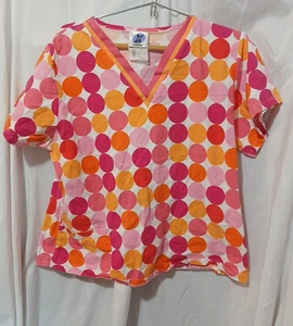 landau scrub top size 15 (M) circles peds med vet - Picture 1 of 9