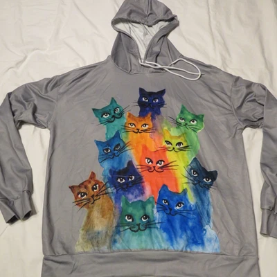 Linda sudadera con capucha Kitty Cat adulto M Foto 1 de 4