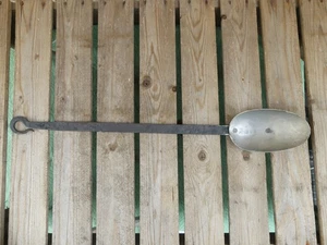 Kupfer Schöpflöffel Abschöpflöffel Rührlöffel verzinnt dekorativ Frankreich - Bild 1 von 7