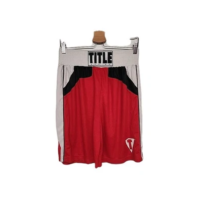Title Boxing Trunks Mens Medium Red High Waist Kickboxing Training Shorts. Nice - Image 1 of 4