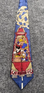 Vintage Disney Mickey Mouse Silk Tie Atlas Design Göteborg Sweden Blue - Picture 1 of 8