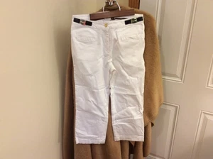 Salvatore Ferragamo Capri Pants Size XL White Made in Italy - Picture 1 of 5