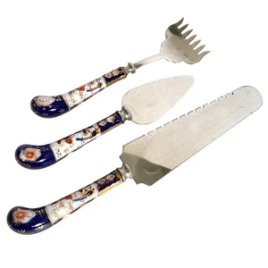 Royal Crown Derby Traditional Imari Hostess Set With Painted China Handles - Picture 1 of 16