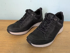 Clarks Wave Walk 2.0 Lace Black Nubuck Leather Walking Size 4 D Waterproof Shoes - Picture 1 of 16