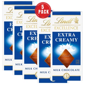 Lindt EXCELLENCE Tavoletta di Cioccolato al Latte Extra Cremosa, 3,5 once - Confezione da 5 - Foto 1 di 6