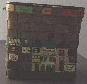 Caro Nan signierte Zigeuner Handtasche/Korb North Carolina handbemalt Decoupage gefüttert - Bild 1 von 10