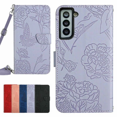 Butterfly Wallet Phone Case For Samsung S8 S9 S10 S20 S22 S21 S23 S24 Note 20 10 - Image 1 of 4