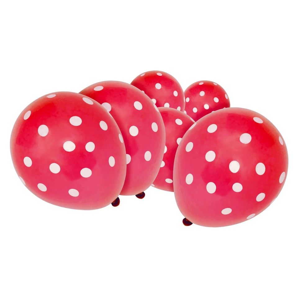 18 x Globos de lunares Niños Cumpleaños Fiesta Jardín - 30 cm (Rojo) Foto 1 de 1