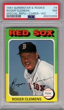 1991 Superstar & Rookie #9 ROGER CLEMENS PSA 7 NM RED SOX Repli-Cards RARE!