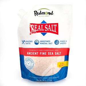 Real Sea Salt - Natural Unrefined Gluten Free Fine, 26 Ounce Pouch (1 Pack)