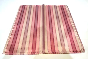 Silk handkerchief Hanky tie Pocket Square Shades of Pink cream Candy Stripe - Picture 1 of 1