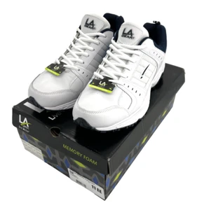 LA Gear Herren Größe 11W Fortitude Leder Schnürschuhe Turnschuhe Memory Foam Weiß (GG) - Bild 1 von 10