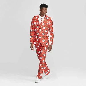 Suitmeister Kostüm Weihnachten Party Weihnachtsmann Urlaub Anzug L Large Blazer Hose Krawatte - Bild 1 von 4