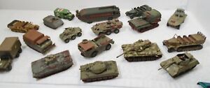 Vintage Huge Lot OF 17 Roco Made in Austria DBGM Military Vehicles Tanks Trucks 