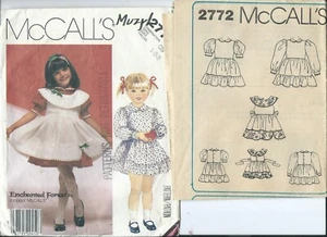 M 2772 sewing pattern Enchanting PINAFORE Cute DRESS sew little girl sizes 1,2,3 - Picture 1 of 1