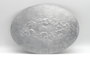 VTG Hand Forged Hammered Aluminum Everlast Tray 11" MCM Embossed Floral Design - Picture 1 of 9