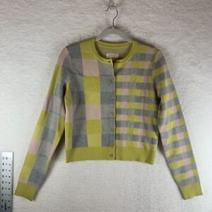 Maeve By Anthropologie Cardigan Sweater Women's Small Plaid Viscose 7747