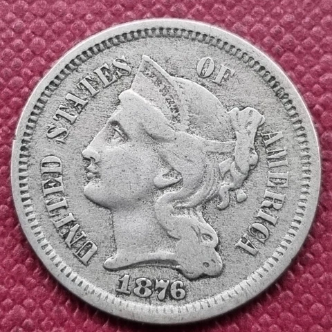 1876 Three Cent Nickel 3c Better Grade #53885 Cover