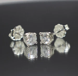 .66tcw F Color VVS-1 White Diamond Stud Earrings Lab Created $1225 Appraised - Picture 1 of 5