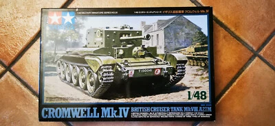 TAMIYA Cromwell Mk4 scala 1/48 + tk resina torre con foglie parzialmente montato - Immagine 1 di 4