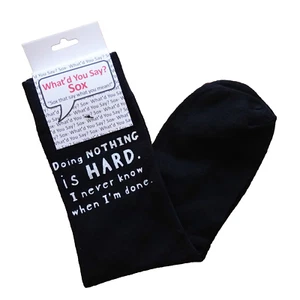 Foozys Gráfico Divertido Calcetines Negros No Hacer Nada Es Duro Sarcasmo Unisex Talla Única - Imagen 1 de 3